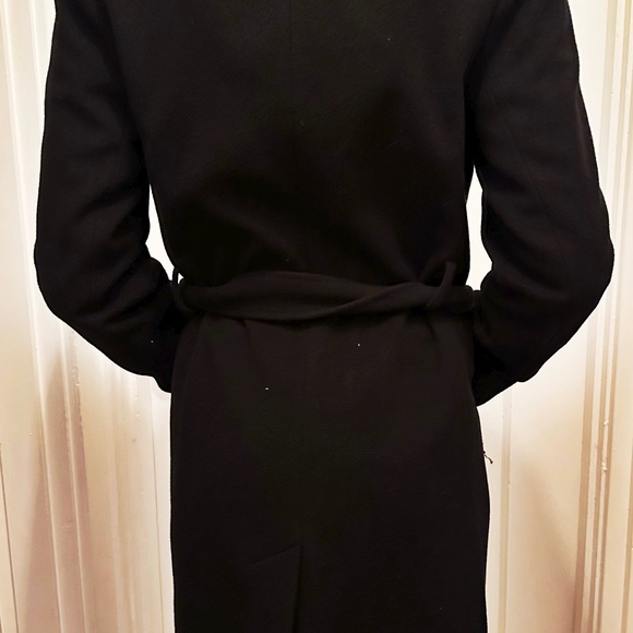 Lauren Ralph Lauren Black Cashmere Maxi Trench Coat With Belt. - Picture 4 of 6